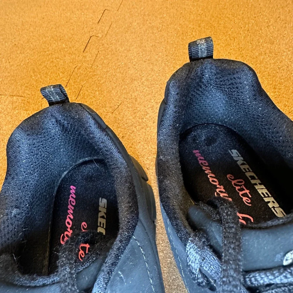 Skechers Flex Elite Women Black Memory Foam Sneakers 11717EW BBK Size 8
